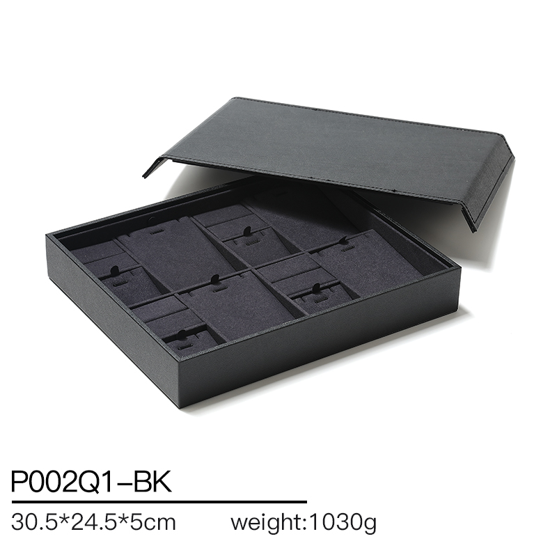 P002 Black DIGU high quality PU Leather Necklace Bracelet Pendant Jewelry Display Tray