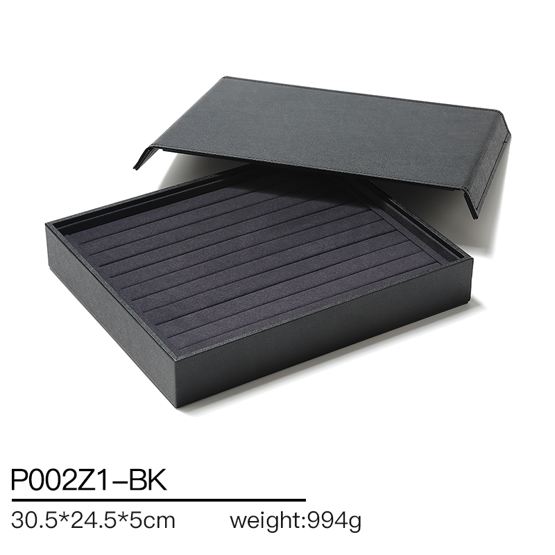 P002 Black DIGU high quality PU Leather Necklace Bracelet Pendant Jewelry Display Tray