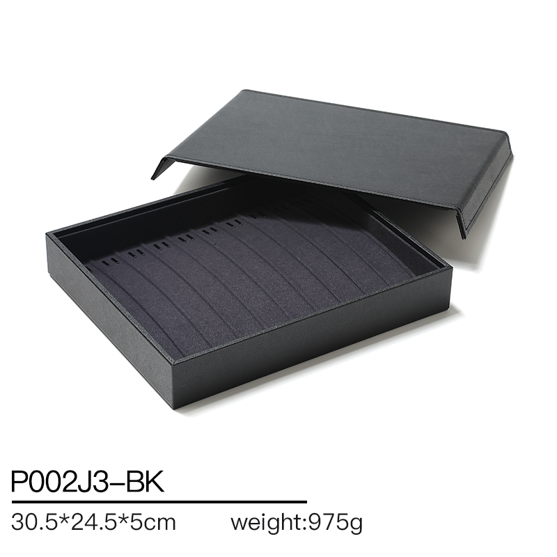 P002 Black DIGU high quality PU Leather Necklace Bracelet Pendant Jewelry Display Tray