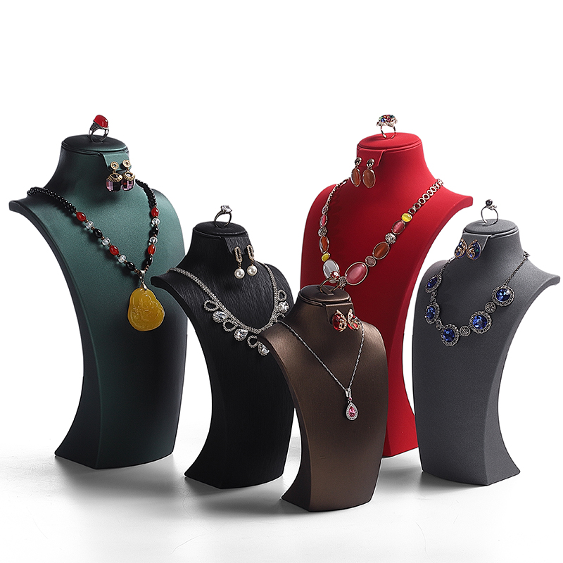 J007 DIGU PU Leather witn Microfiber Jewelry Container Display Stand for Necklace Busts for Shop Counters and Showcases