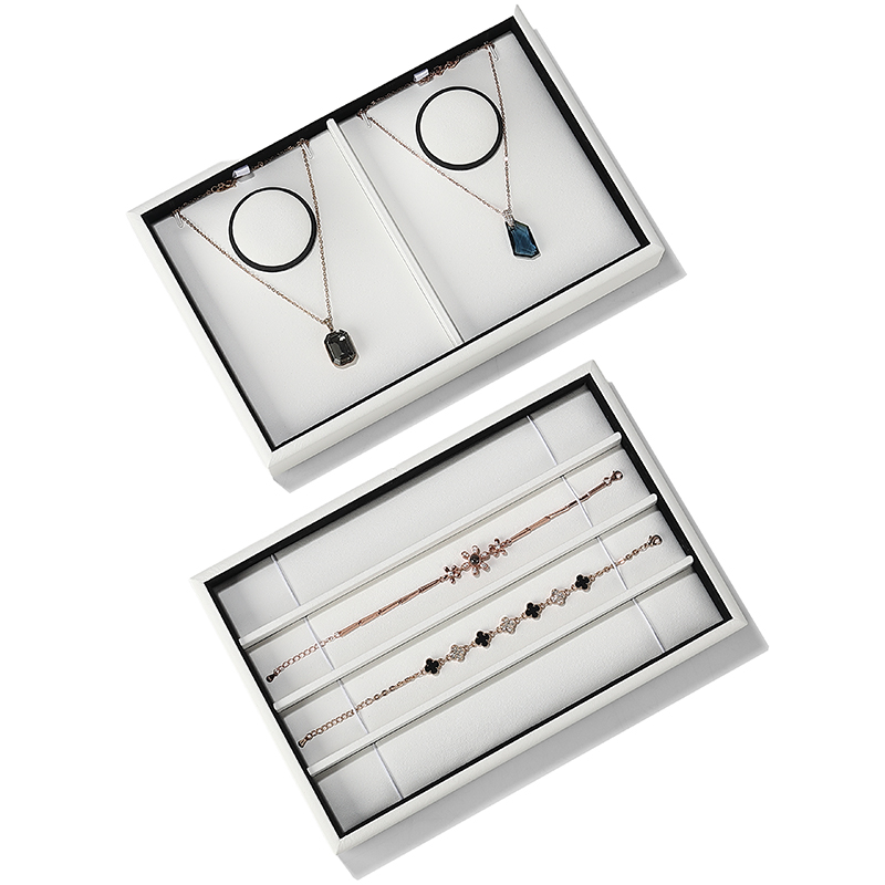 P009 DIGU Handmade Pu Leather earrings rings necklace jewelry display tray