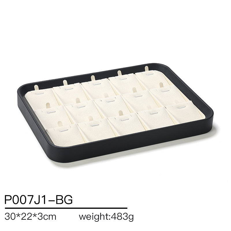 P007 beige DIGU OEM/ODM Customization PU Leather with Microfiber Jewelry Display Tray