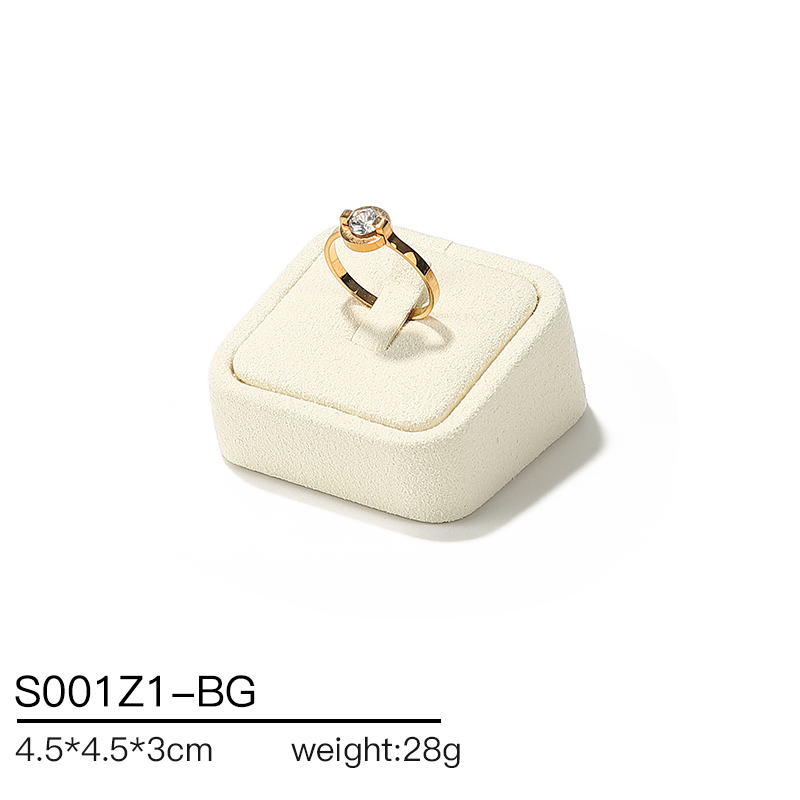 S001 Beige DIGU Handmade high quality Microfiber Necklace Ring Earring Jewelry Display Set