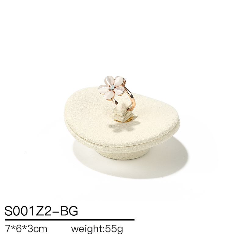 S001 Beige DIGU Handmade high quality Microfiber Necklace Ring Earring Jewelry Display Set