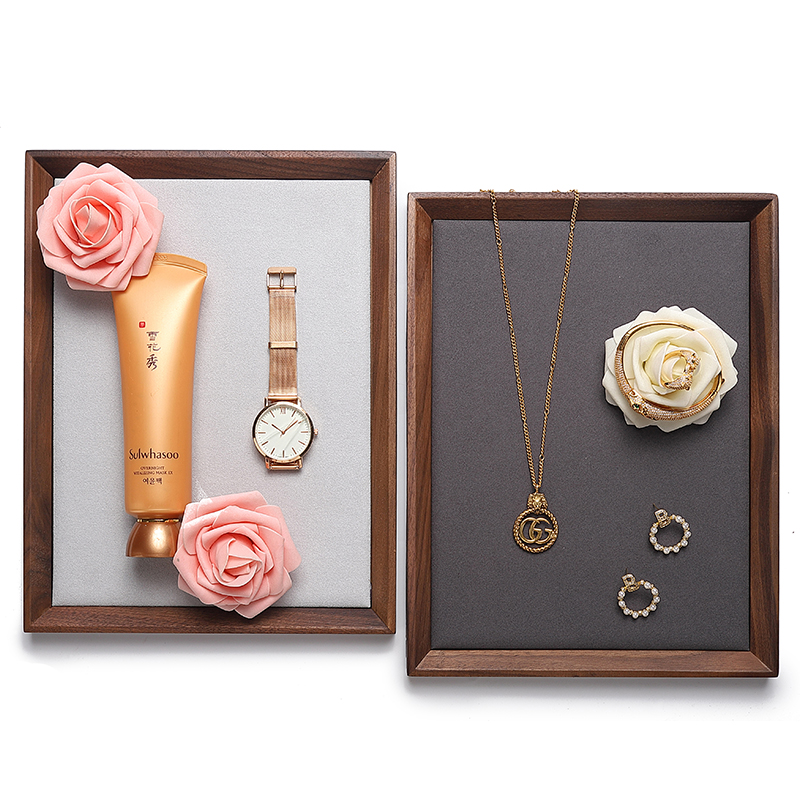 P018 DIGU PU Leather ring necklace bracelet watch bracelet jewelry display tray