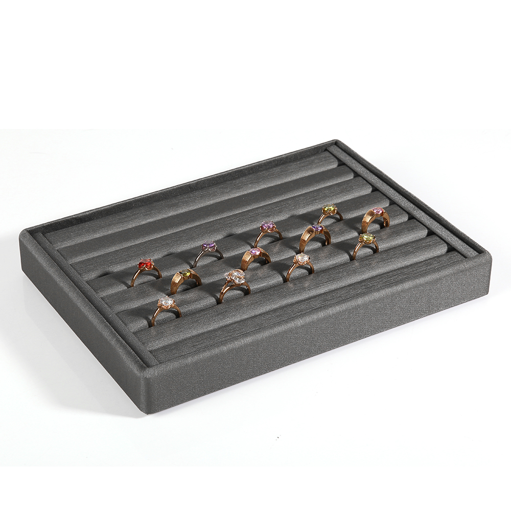 P019 Gray DIGU Custom PU Leather Jewelry Display Tray for necklace ring