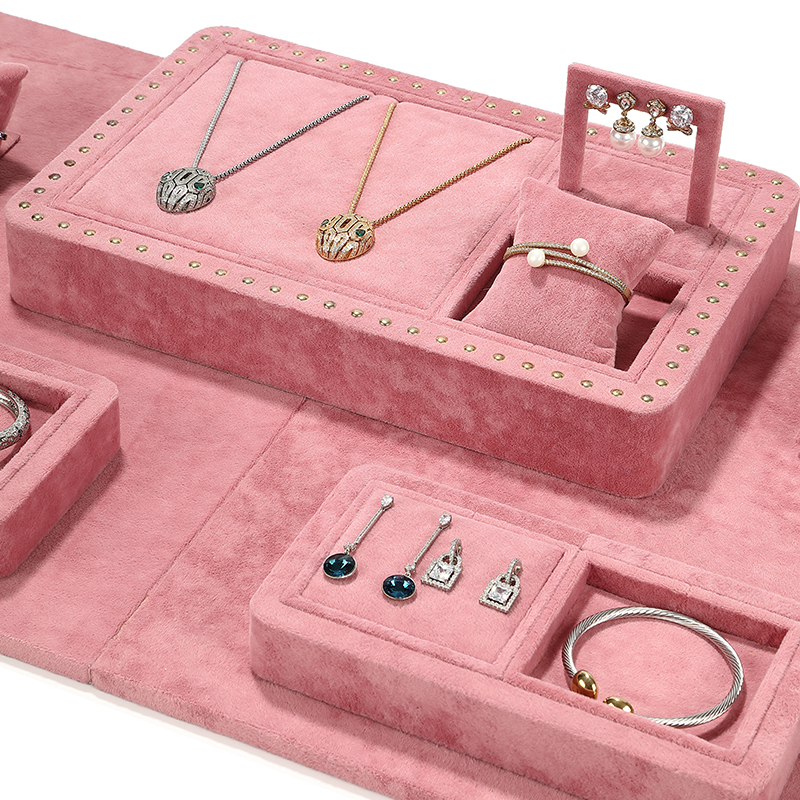 S004 DIGU Luxury Velvet Classic Jewelry Display Set Premium Jewelry Container for Ring Earrings