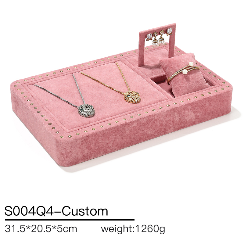 S004 DIGU Luxury Velvet Classic Jewelry Display Set Premium Jewelry Container for Ring Earrings