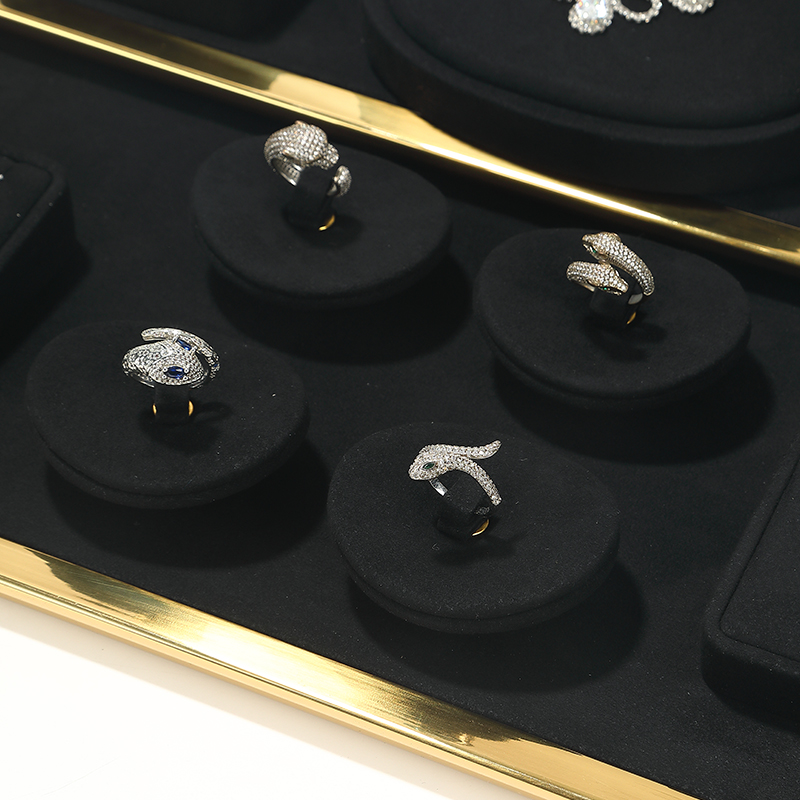 S001 Black DIGU Microfiber Jewelry Display Set Earring Display Holder Necklace Jewelry Counter Display Props