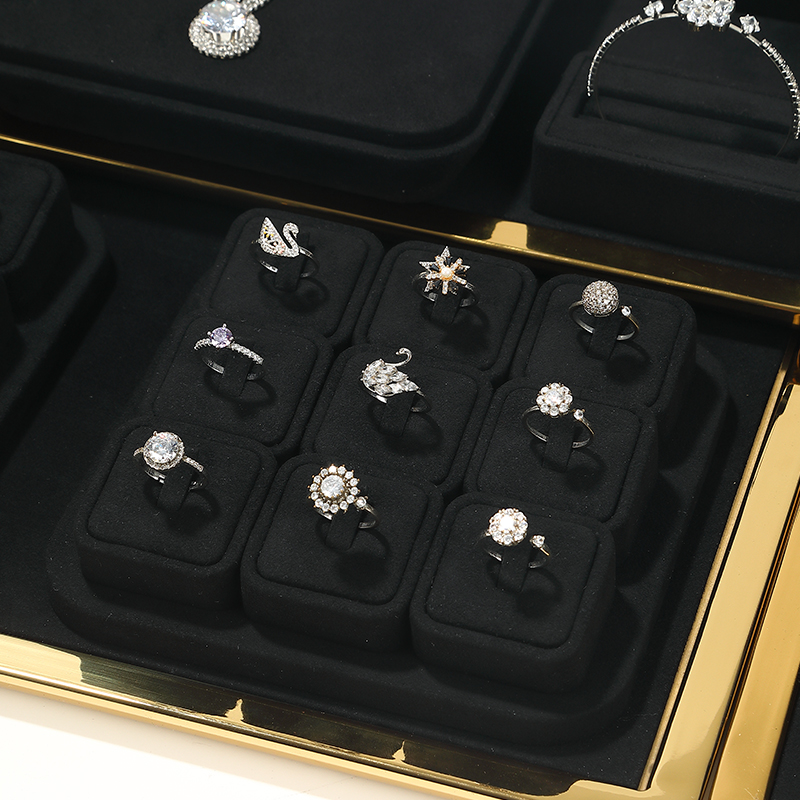 S001 Black DIGU Microfiber Jewelry Display Set Earring Display Holder Necklace Jewelry Counter Display Props