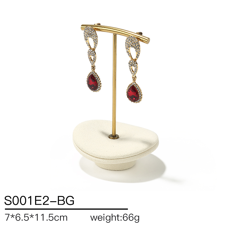 S001 Beige DIGU Handmade high quality Microfiber Necklace Ring Earring Jewelry Display Set