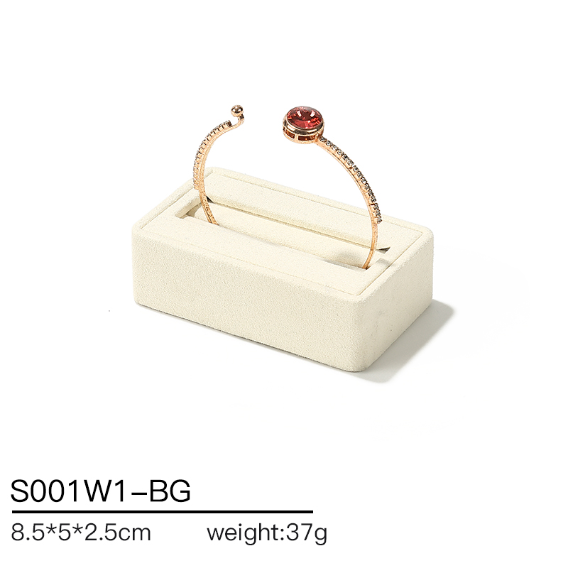 S001 Beige DIGU Handmade high quality Microfiber Necklace Ring Earring Jewelry Display Set