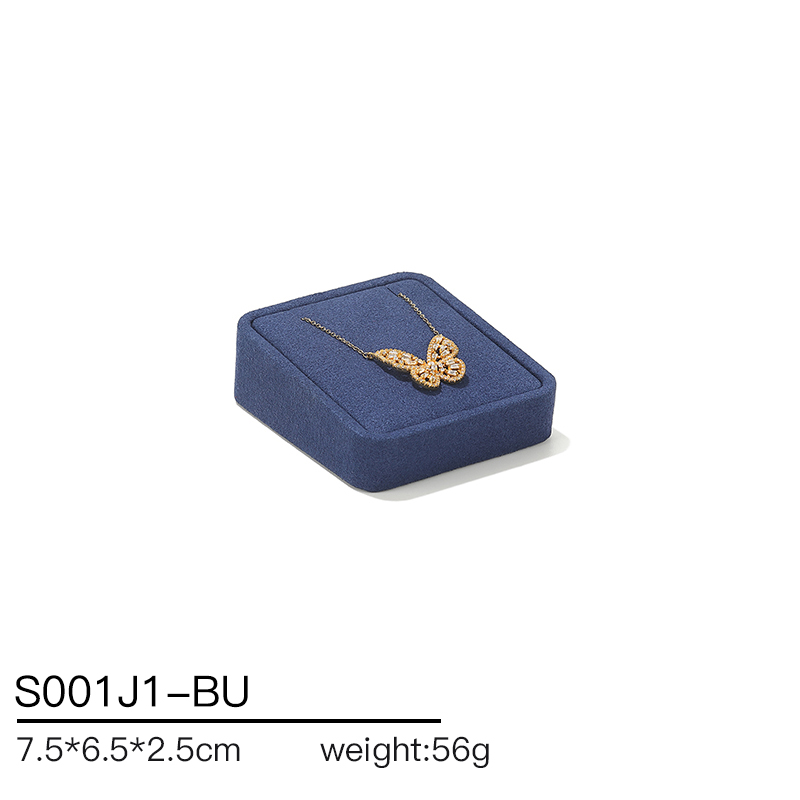 S001 Blue DIGU Handmade Microfiber Jewelry Display Set for necklace ring