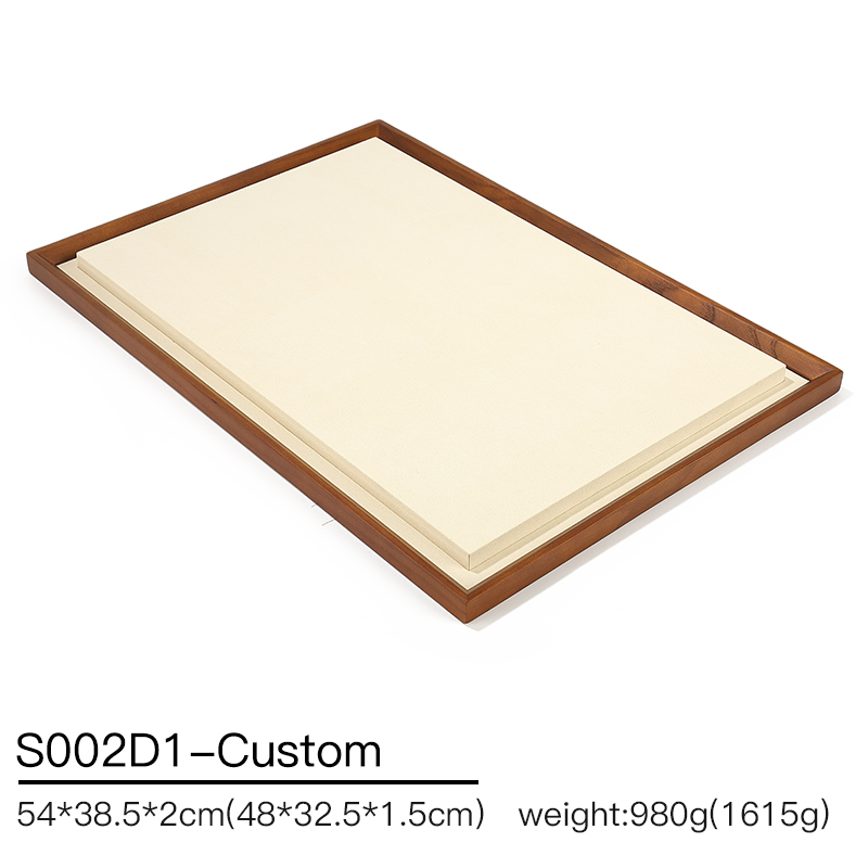 S002 DIGU Handmade Microfiber Wood Jewelry Display Set Ring Necklace Earring Holder Stand Jewelry Display Props