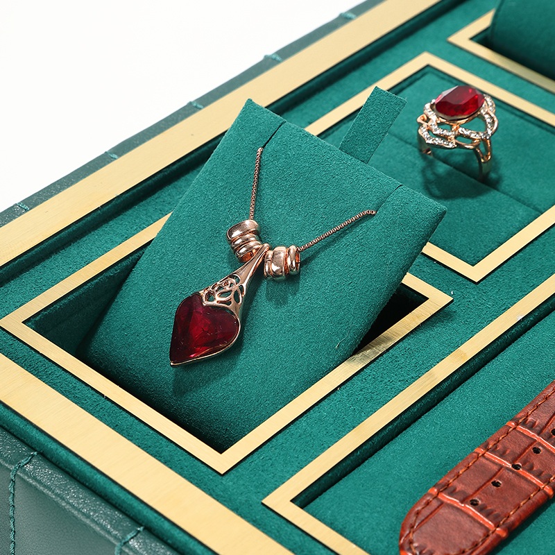 DIGU High quality PU Leather Microfiber Acrylic jewelry display storage box