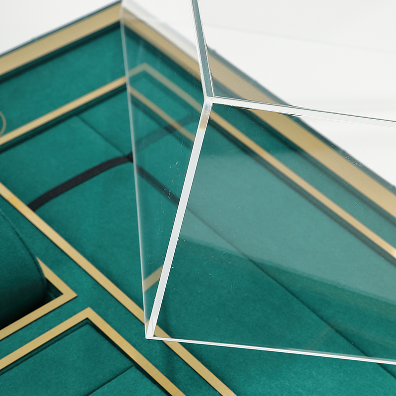 DIGU High quality PU Leather Microfiber Acrylic jewelry display storage box