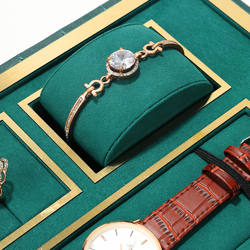 DIGU High quality PU Leather Microfiber Acrylic jewelry display storage box