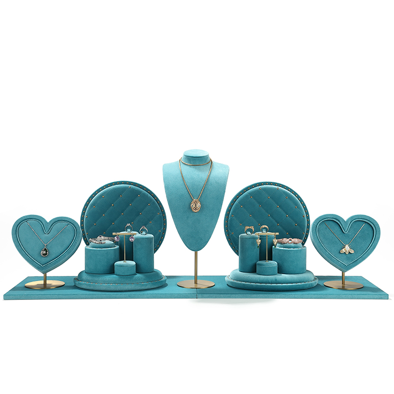 S005 Green DIGU Velvet Jewelry Display Stand Luxury Jewelry Display props for Ring Earrings Bracelet