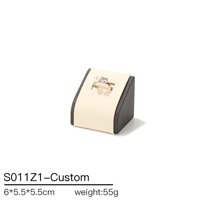 S011 Beige DIGU Custom PU Leather Jewelry Showcase Set