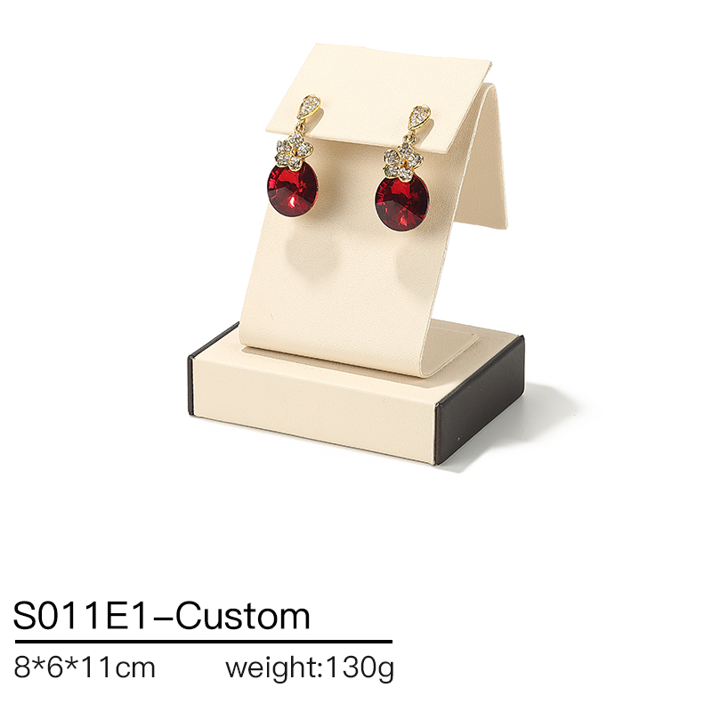 S011 Beige DIGU Custom PU Leather Jewelry Showcase Set