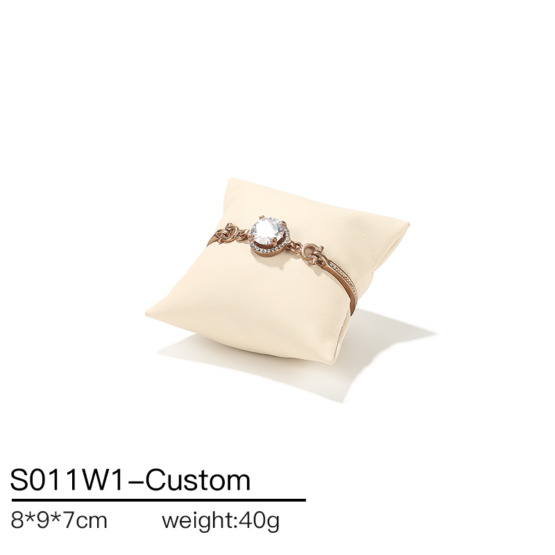 S011 Beige DIGU Custom PU Leather Jewelry Showcase Set