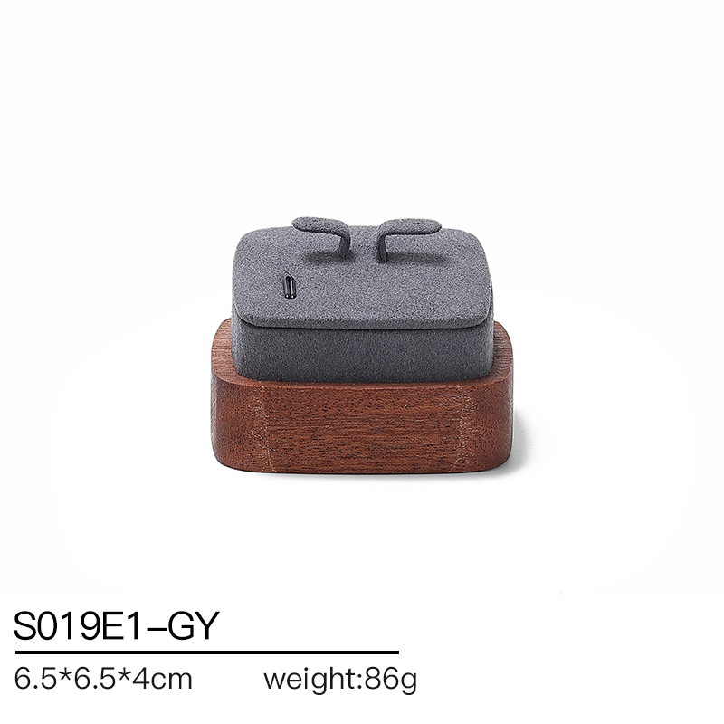 S019 Gray DIGU Handmade Luxury MIcrofiber Necklace Bracelet Jewelry Display Set