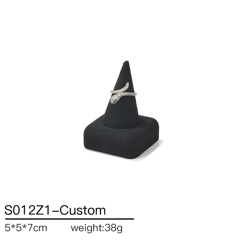 S012 Black DIGU Microfiber Ring Bracelet Necklace Earring Holder Stand Jewelry Display Set