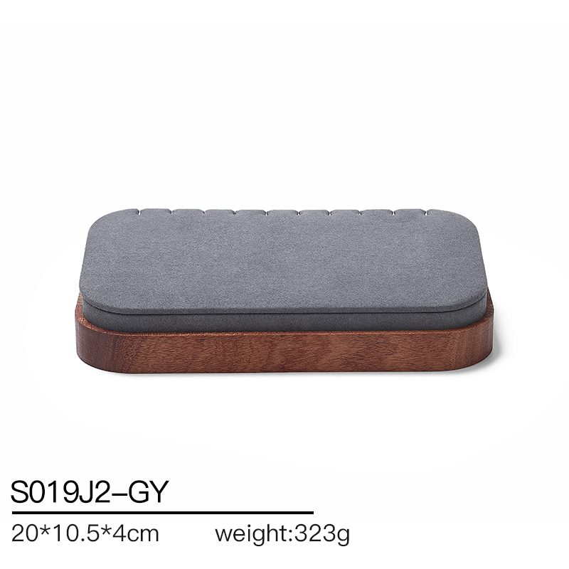 S019 Gray DIGU Handmade Luxury MIcrofiber Necklace Bracelet Jewelry Display Set