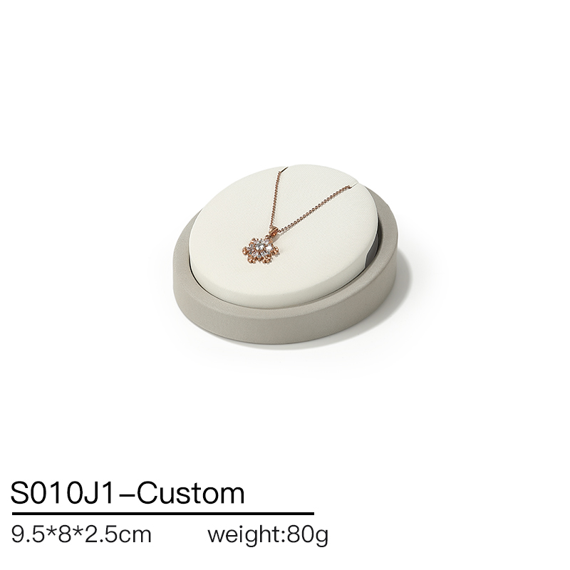 S010 Beige DIGU Design Luxury Beige PU Leather Jewelry Showcase Set