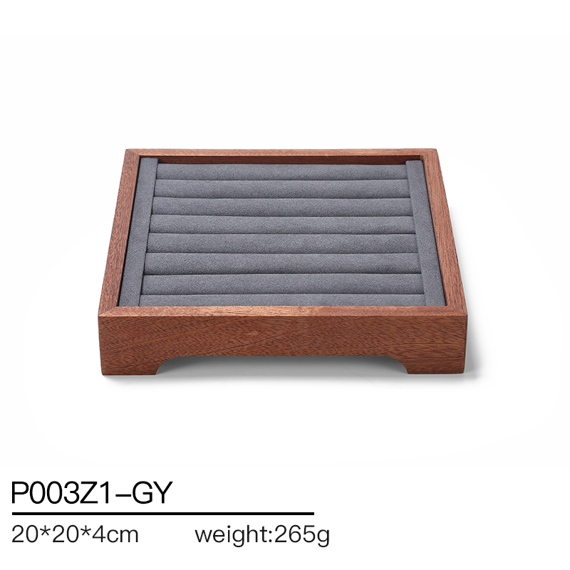 S019 Gray DIGU Handmade Luxury MIcrofiber Necklace Bracelet Jewelry Display Set