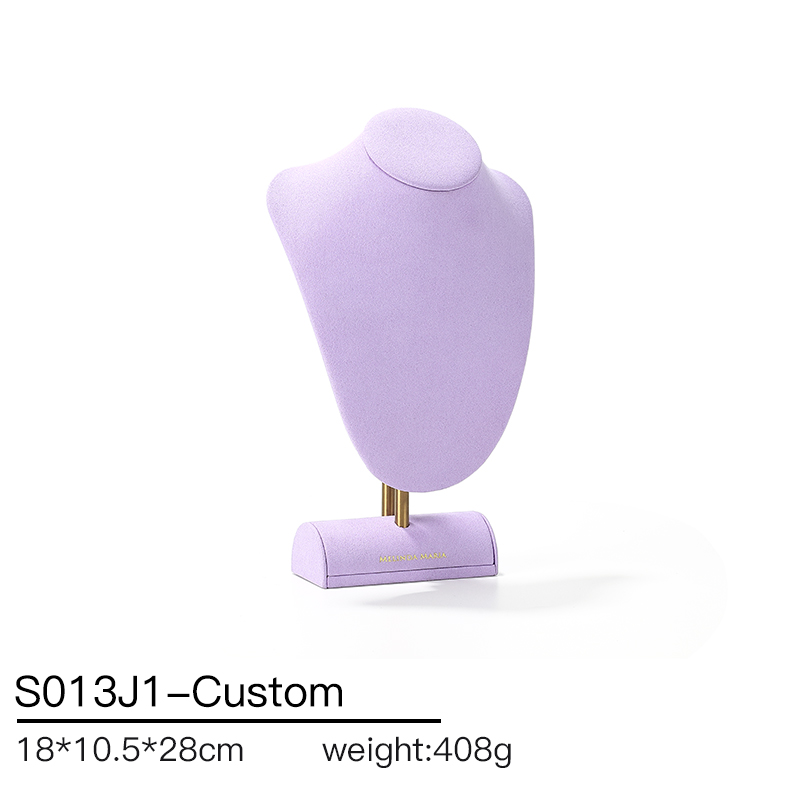 S013 DIGU Luxury Classic Microfiber Jewelry Display Stand Necklace Earrings Stand Ring Tray Display set