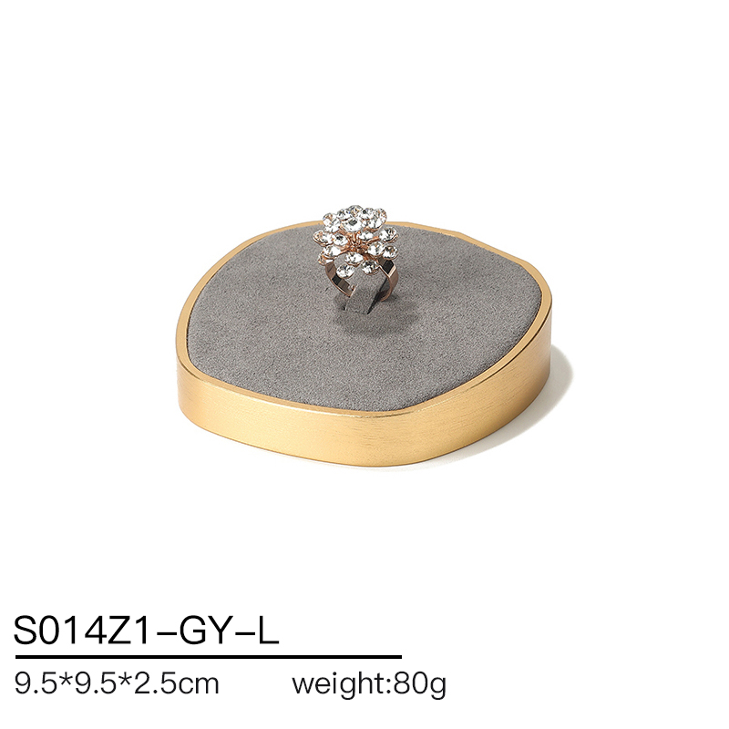 S014 Gray DIGU Luxury Microfiber Jewelry Stand with Metal Base Elegant Display Props