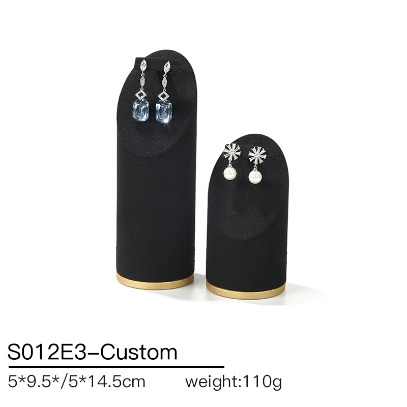 S012 Black DIGU Microfiber Ring Bracelet Necklace Earring Holder Stand Jewelry Display Set
