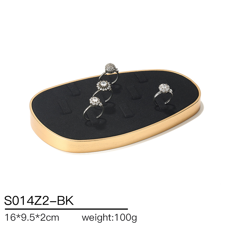 S014 Black DIGU Luxury Microfiber Jewelry Display Props with Metal Base