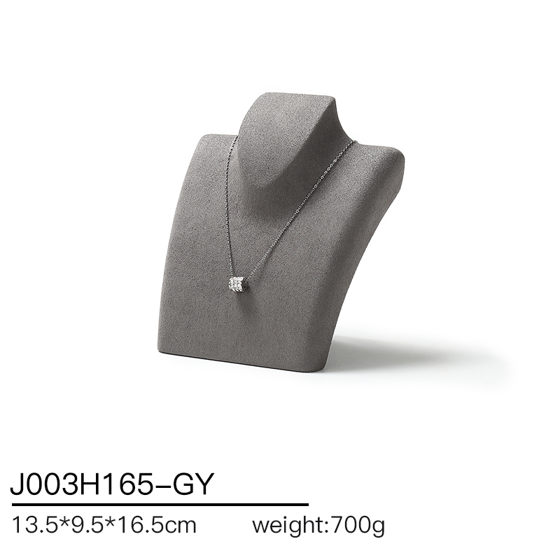 S014 Gray DIGU Luxury Microfiber Jewelry Stand with Metal Base Elegant Display Props