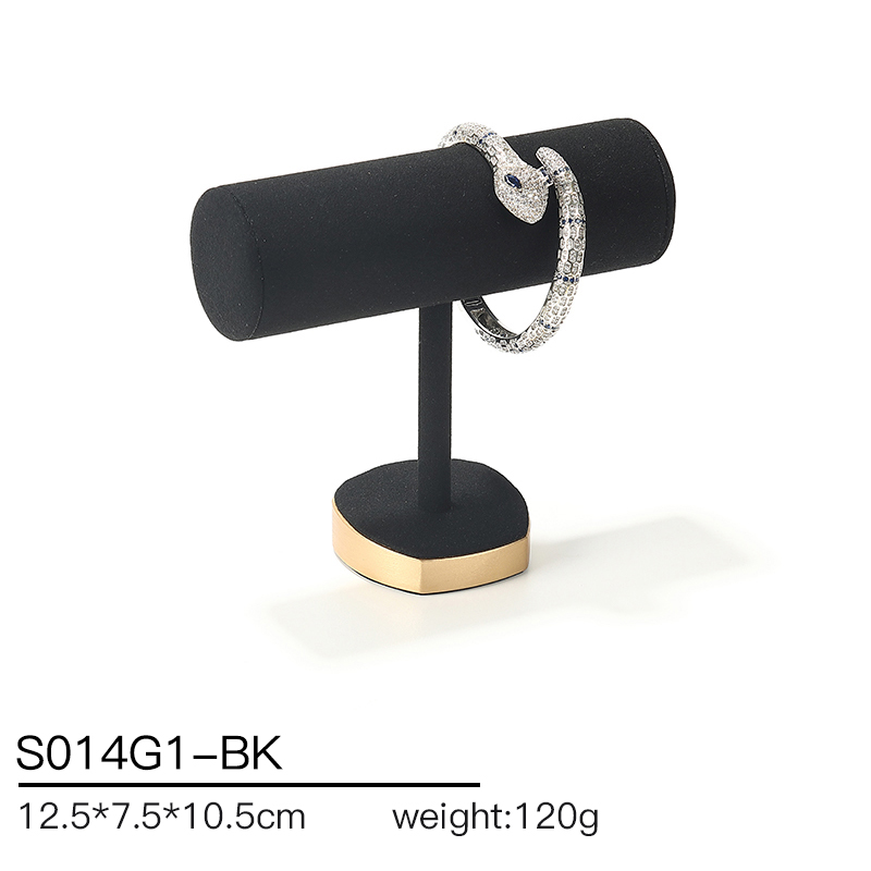 S014 Black DIGU Luxury Microfiber Jewelry Display Props with Metal Base