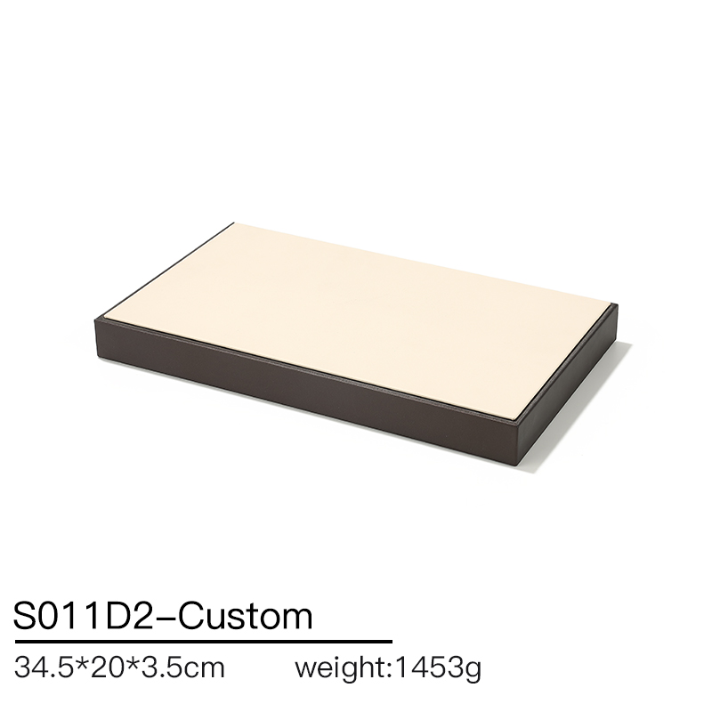 S011 Beige DIGU Custom PU Leather Jewelry Showcase Set