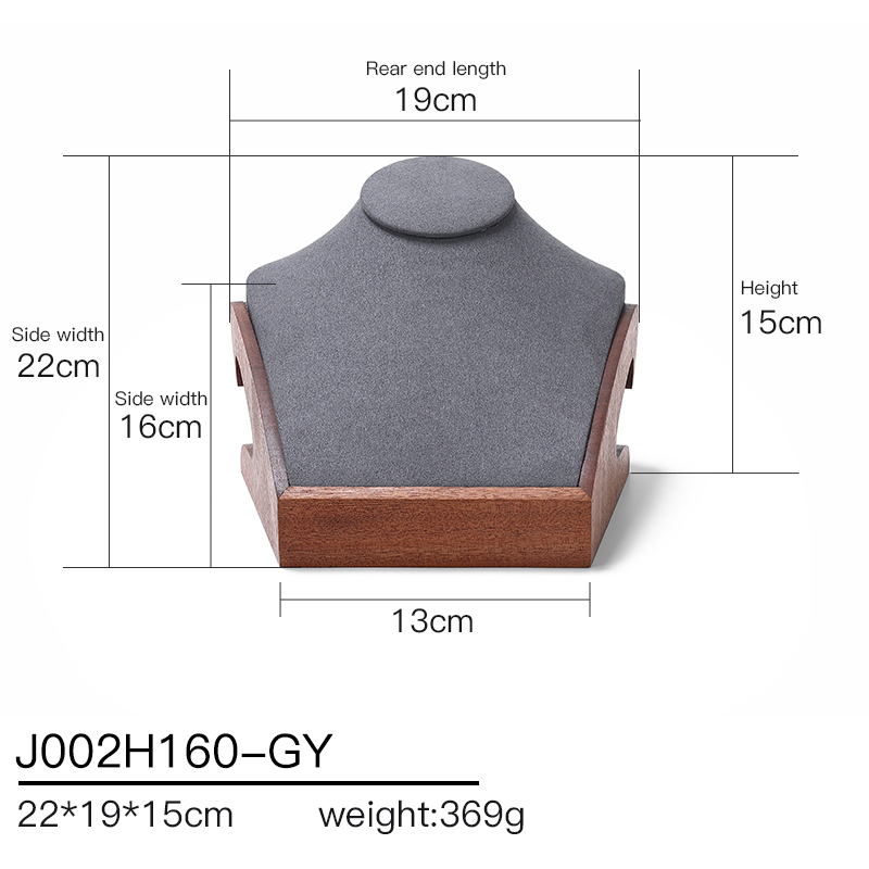 S019 Gray DIGU Handmade Luxury MIcrofiber Necklace Bracelet Jewelry Display Set