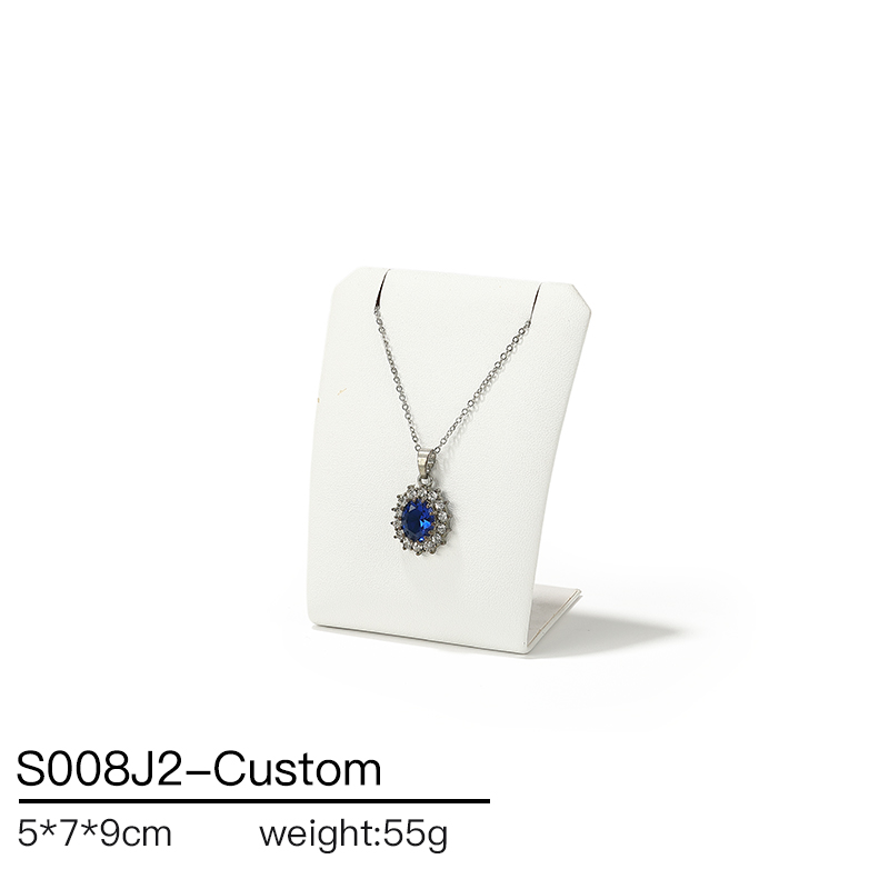 S008 Beige DIGU Luxury PU Leather Ring Bracelet Necklace Earring Jewelry Display Set