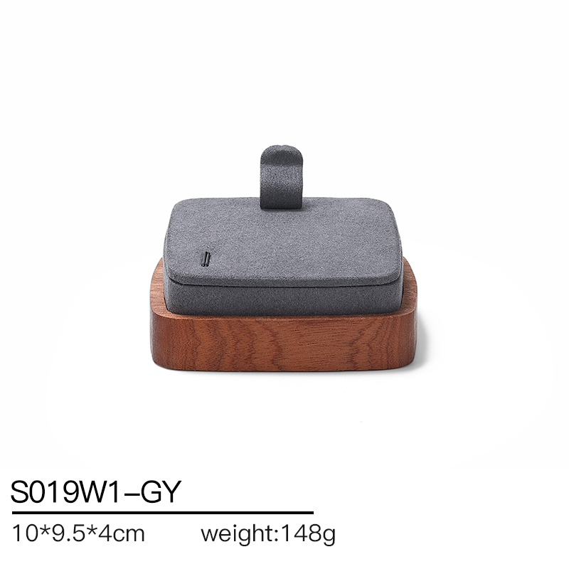 S019 Gray DIGU Handmade Luxury MIcrofiber Necklace Bracelet Jewelry Display Set