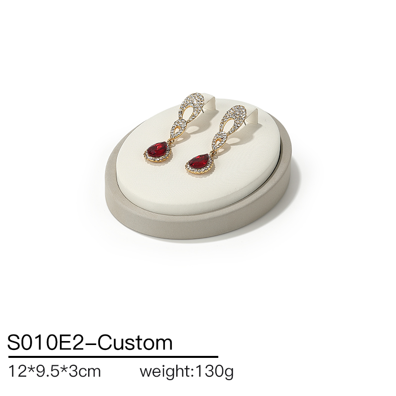 S010 Beige DIGU Design Luxury Beige PU Leather Jewelry Showcase Set