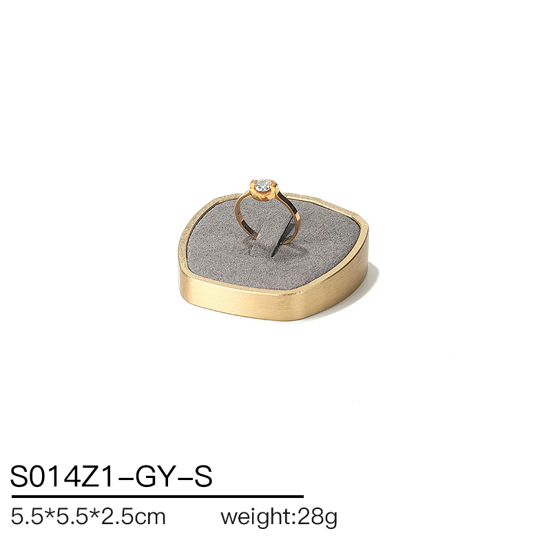 S014 Gray DIGU Luxury Microfiber Jewelry Stand with Metal Base Elegant Display Props