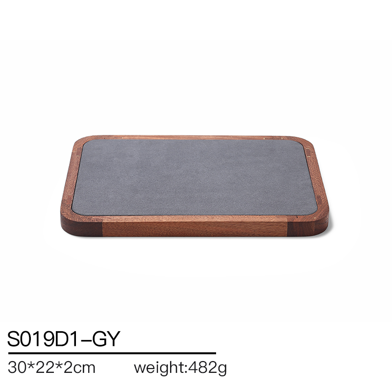 S019 Gray DIGU Handmade Luxury MIcrofiber Necklace Bracelet Jewelry Display Set