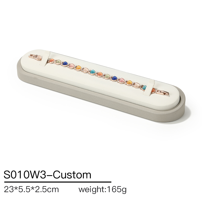 S010 Beige DIGU Design Luxury Beige PU Leather Jewelry Showcase Set