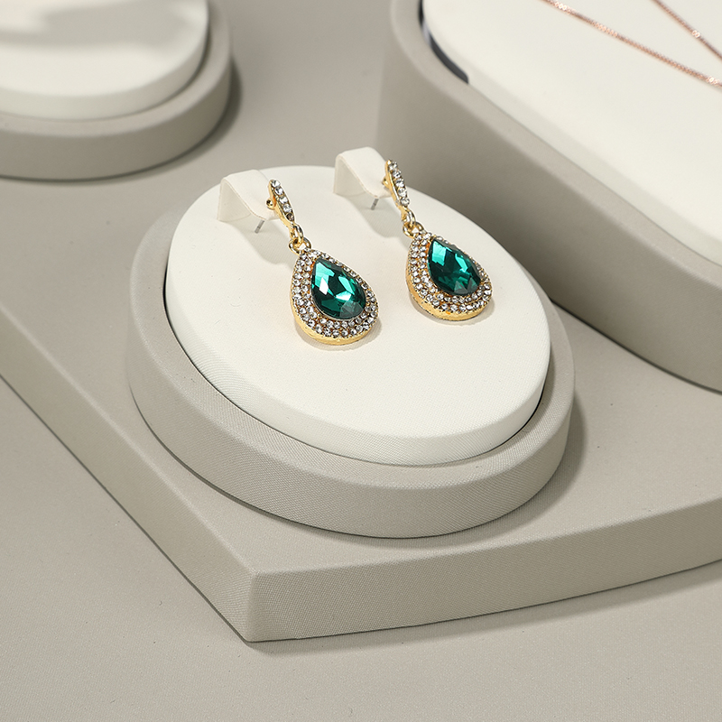 S010 Beige DIGU Design Luxury Beige PU Leather Jewelry Showcase Set