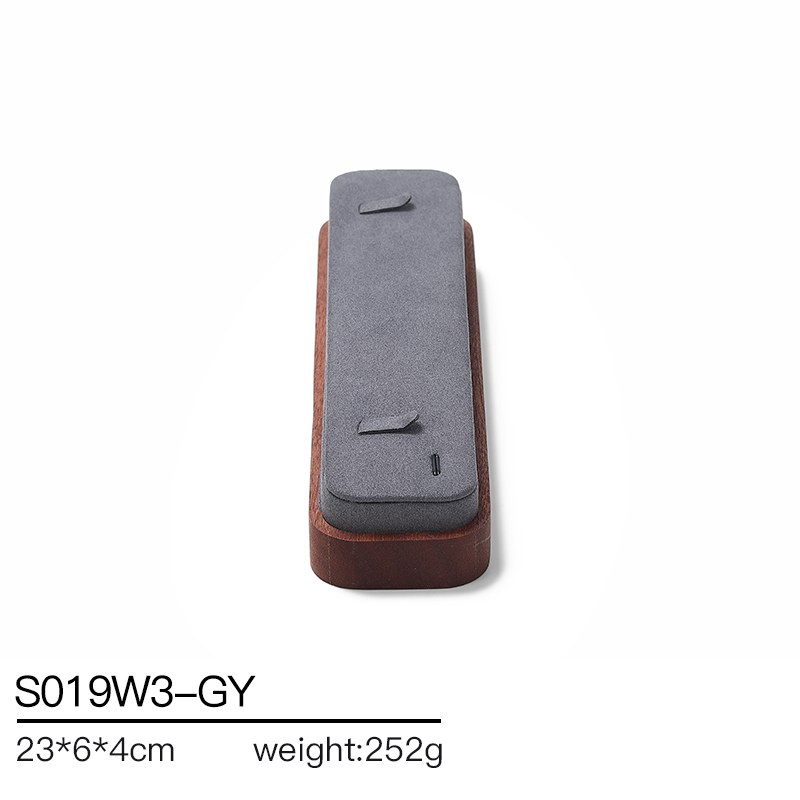 S019 Gray DIGU Handmade Luxury MIcrofiber Necklace Bracelet Jewelry Display Set