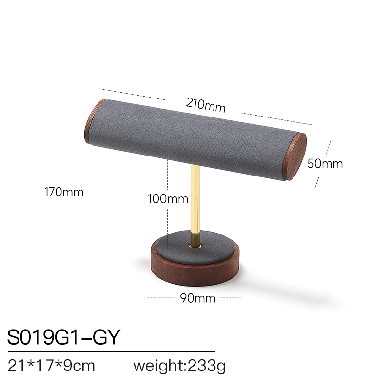 S019 Gray DIGU Handmade Luxury MIcrofiber Necklace Bracelet Jewelry Display Set