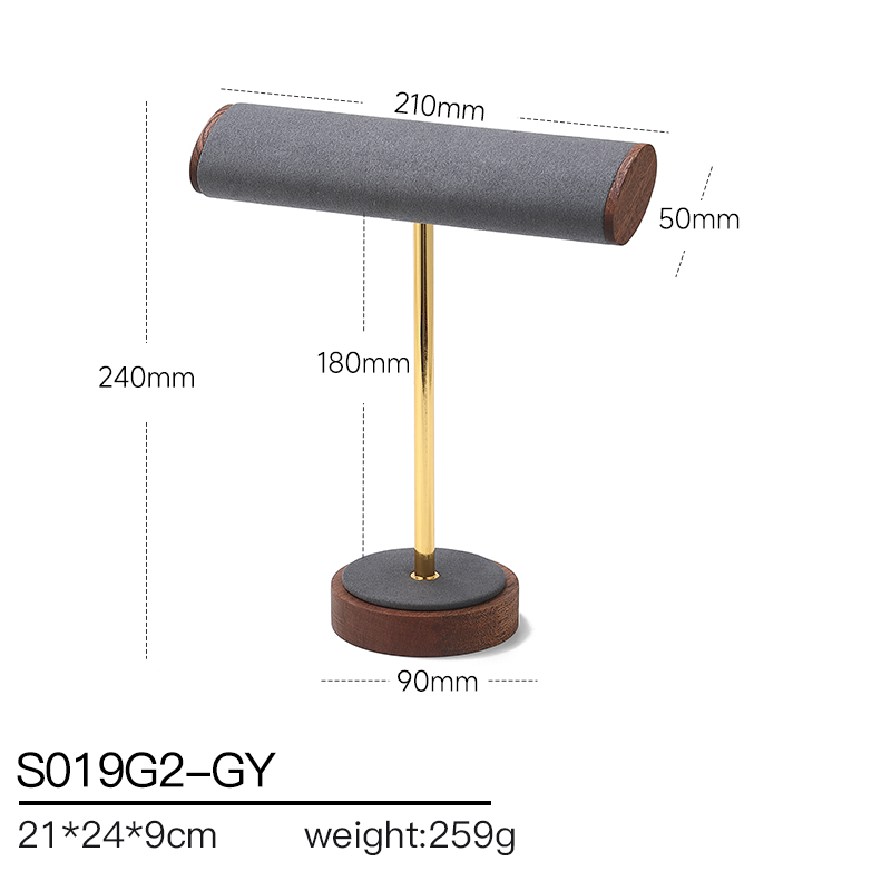 S019 Gray DIGU Handmade Luxury MIcrofiber Necklace Bracelet Jewelry Display Set