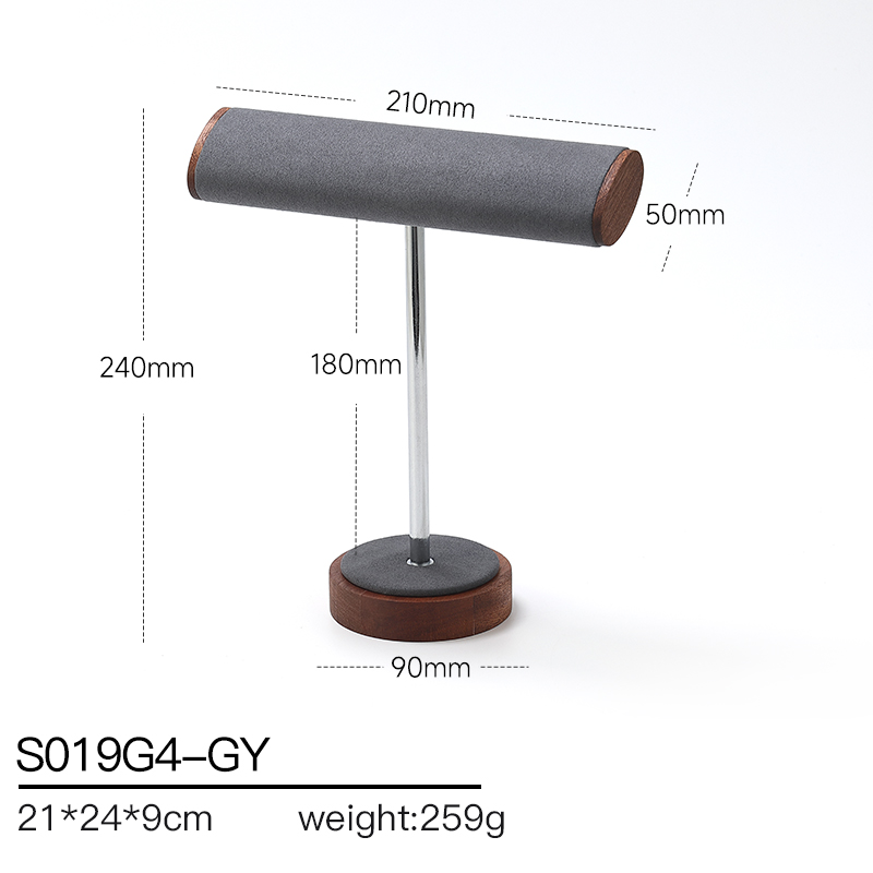 S019 Gray DIGU Handmade Luxury MIcrofiber Necklace Bracelet Jewelry Display Set