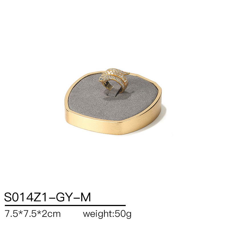 S014 Gray DIGU Luxury Microfiber Jewelry Stand with Metal Base Elegant Display Props